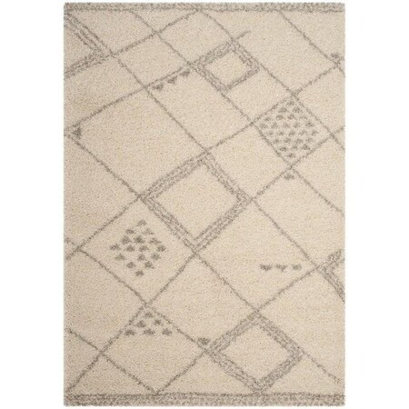 Safavieh 4 x 6 ft. Arizona Shag Power Loomed Rug, Small Rectangle - Ivory and Grey ASG751G-4
